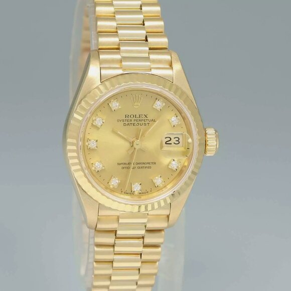 Rolex Ladies Champagne Diamond President Bracelet 26mm Watch main image 6